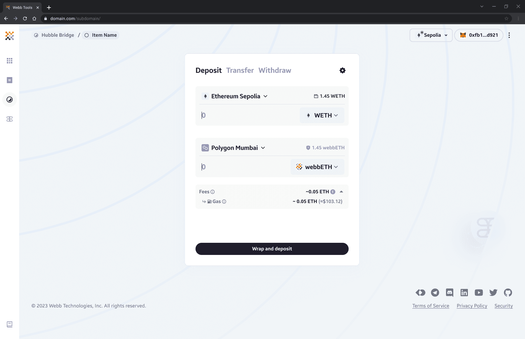 deposit amount light